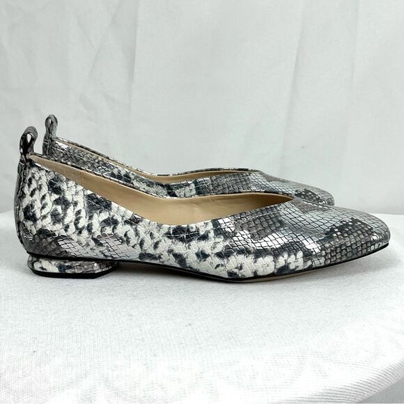 Franco Sarto Ailee Flats Metallic Snakeskin Ballet Flat Sz 6 Square Toe - Picture 10 of 10